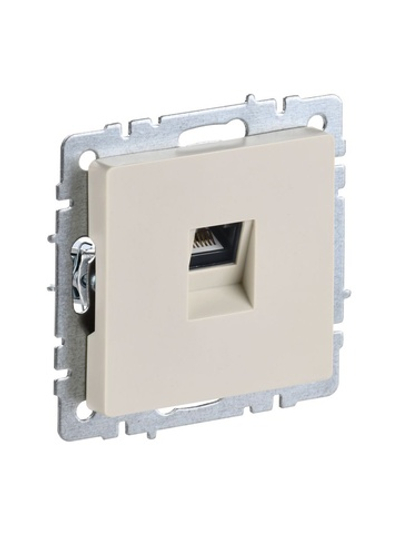 Розетка компьютерная СП RJ45 кат.5E BRITE РК10-БрКр механизм беж. IEK BR-K10-1-K10