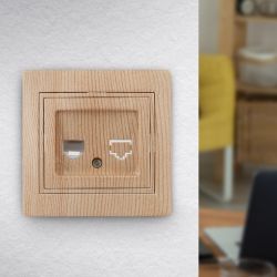 Розетка Intro Plano 1-303-11 информационная RJ45, IP20, СУ, Plano, сосна