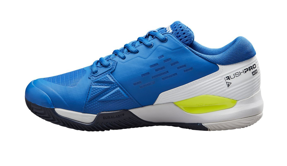 Мужские кроссовки теннисные Wilson Rush Pro Ace Clay - lapis blue/white/safety yellow