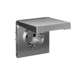 ARTGALLERY РОЗЕТКА с заземл. со шторк. с крышк., 16А, IP20, механизм, быстрозажим. клем., СТАЛЬ