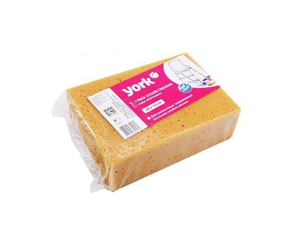 York Губка хозяйственная 20х14 см, 1 шт