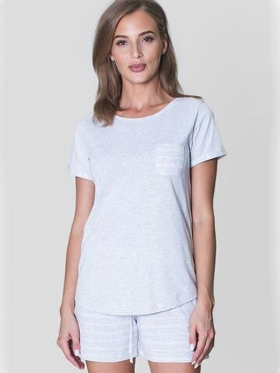 Домашний меланжевый комплекк с шортами (Размер: XL) (Цвет: светло-серый)