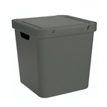 Ящик с крышкой универсальный "luxe", 286х286х286 мм, 18л (серый)