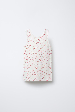 ZARA /НАБОР ИЗ 2 ТОПОВ С ПРИНТОМ «СЕРДЦА», ЭКРЮ