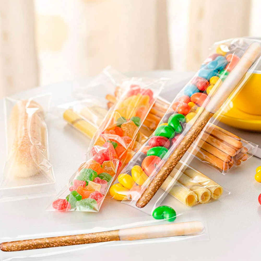 Пакеты 7х25 см БОПП 35 мкм без клеевого клапана прозрачные упаковочные