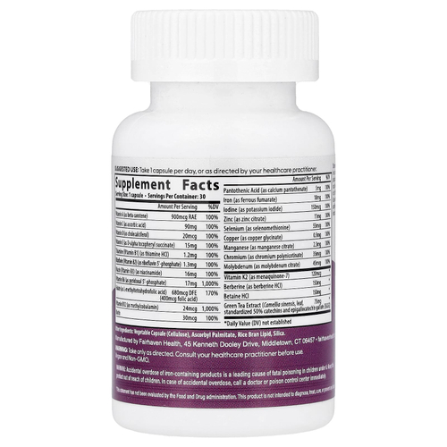 Fairhaven Health, Основные мультивитамины для менопаузы, 30 капсул