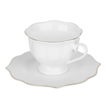 Набор чайный 2 пр., 175мл, MILLIMI, Лаура с золотой отводкой, фарфор