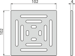 Решетка для сливных трапов AlcaPlast MPV012 102?102 мм, нержавеющая сталь