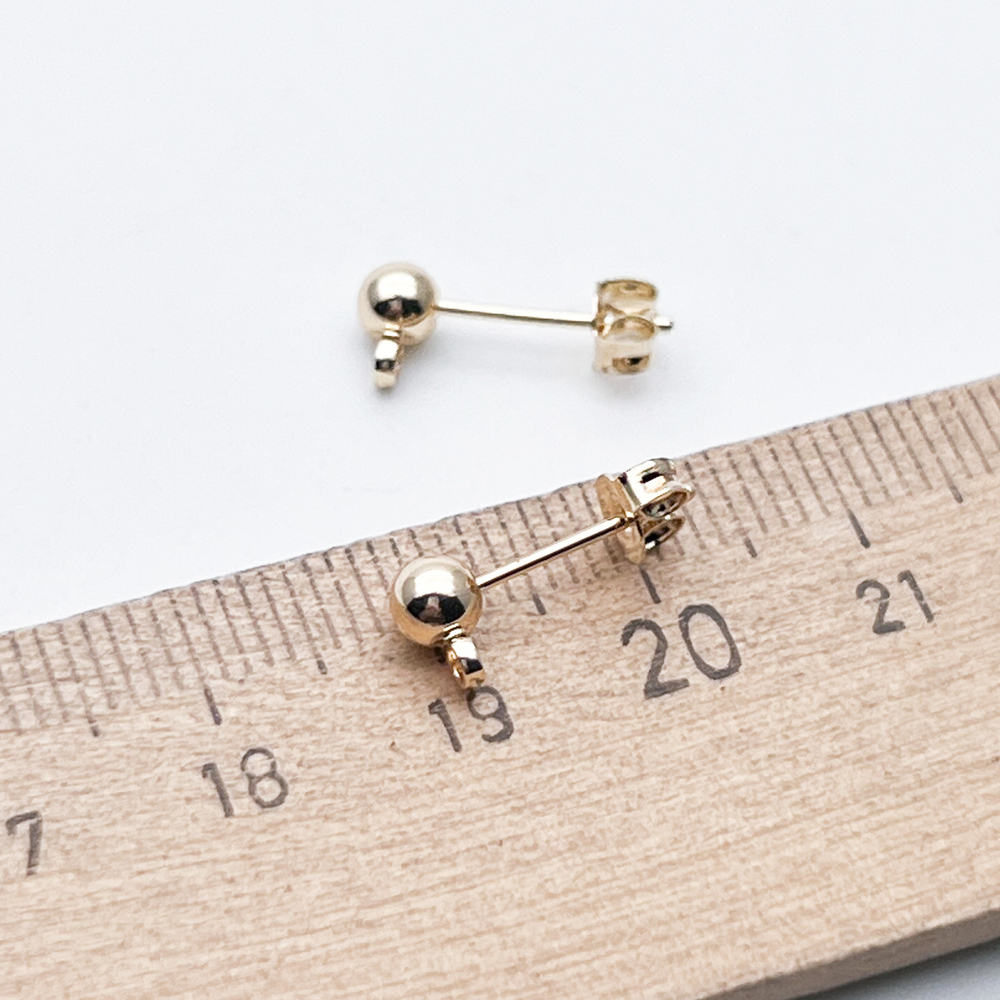 Швензы-гвоздики, цвет золото, диаметр шарика 3,9 мм, цена за пару