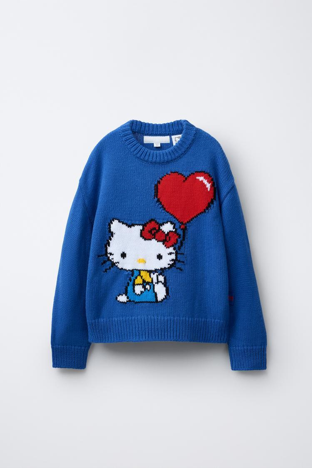 ZARA ВЯЗАНЫЙ ДЖЕМПЕР HELLO KITTY © SANRIO, ЯРКО-СИНИЙ
