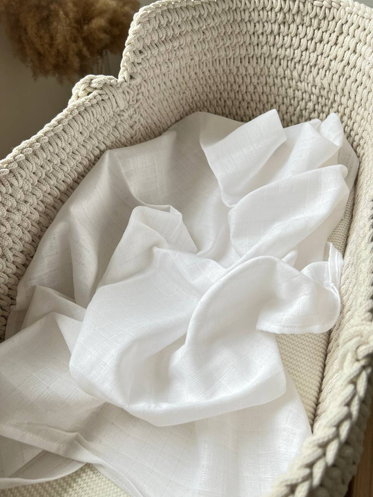 Муслиновая пеленка белый