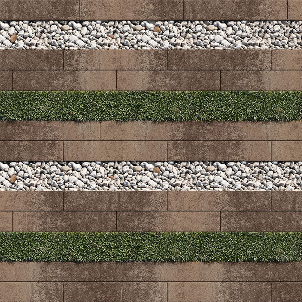 Тротуарная плитка ГАЗОННАЯ РЕШЕТКА - Листопад гладкий Хаски