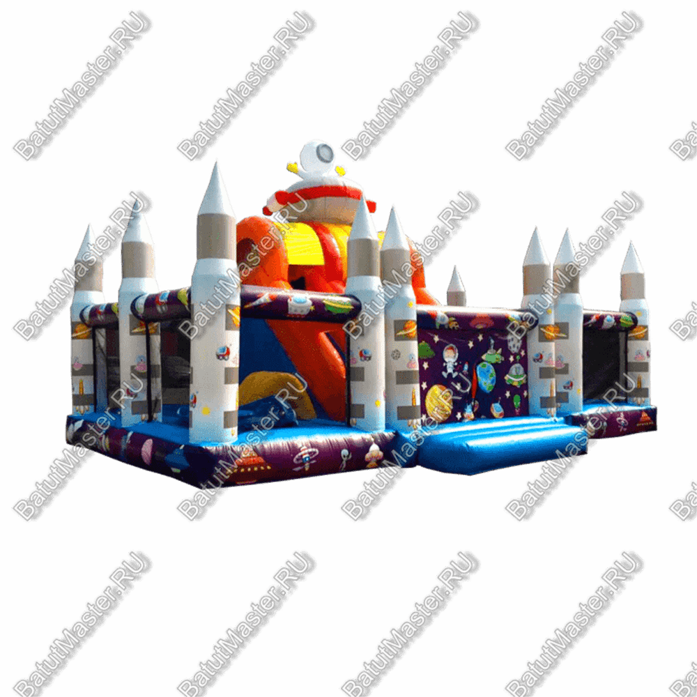 Коммерческий надувной батут "Покоряем космос" 10*6*4 м