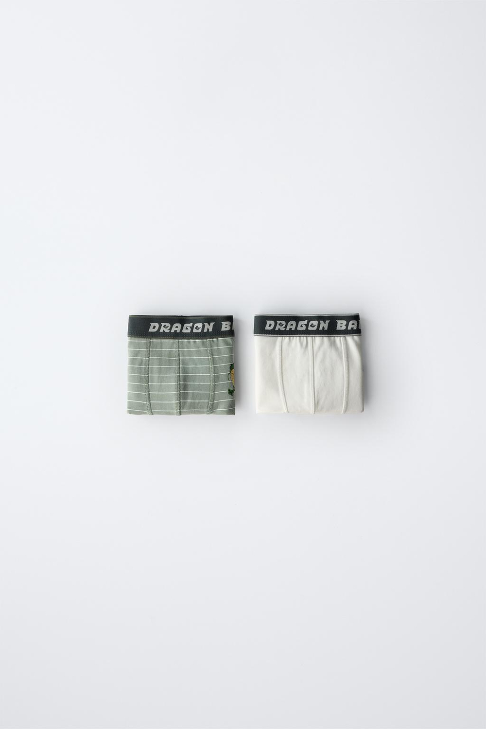 ZARA НАБОР ИЗ ДВУХ ТРУСОВ-БОКСЕРОВ С ПРИНТОМ DRAGON BALL ©, ЗЕЛЕНЫЙ