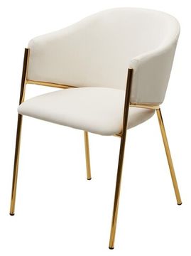 Стул DILL MOMO-01 молочный, велюр "беспальчиковый"/ золотой каркас