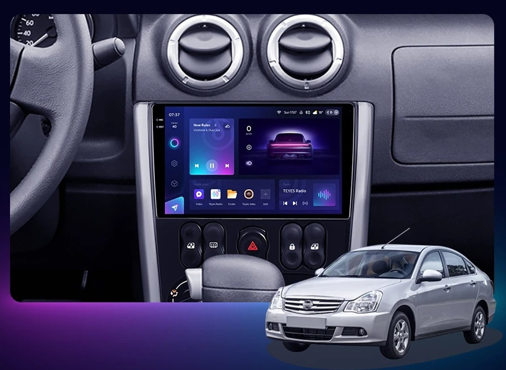 Магнитола для Nissan Almera 2013-2019 - Teyes CC3-2K-360 на Android 10, 2K QLED, 6Гб+128Гб, CarPlay, 4G SIM-слот, 4 камеры в комплекте