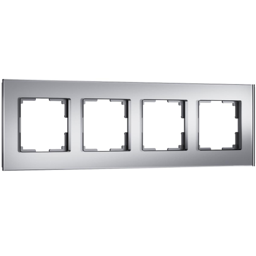 Рамка на 4 поста Werkel Senso серебряный стекло soft-touch W0043106 4690389200489