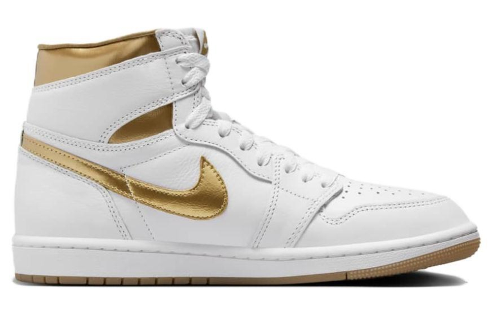 Кроссовки Jordan Air Jordan 1 Og "White And Gold" (Женская размерная сетка)