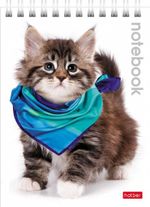 Блокнот А6, 40л, на гребне, клетка, Хатбер Милые котята, ассорти, 1 шт.