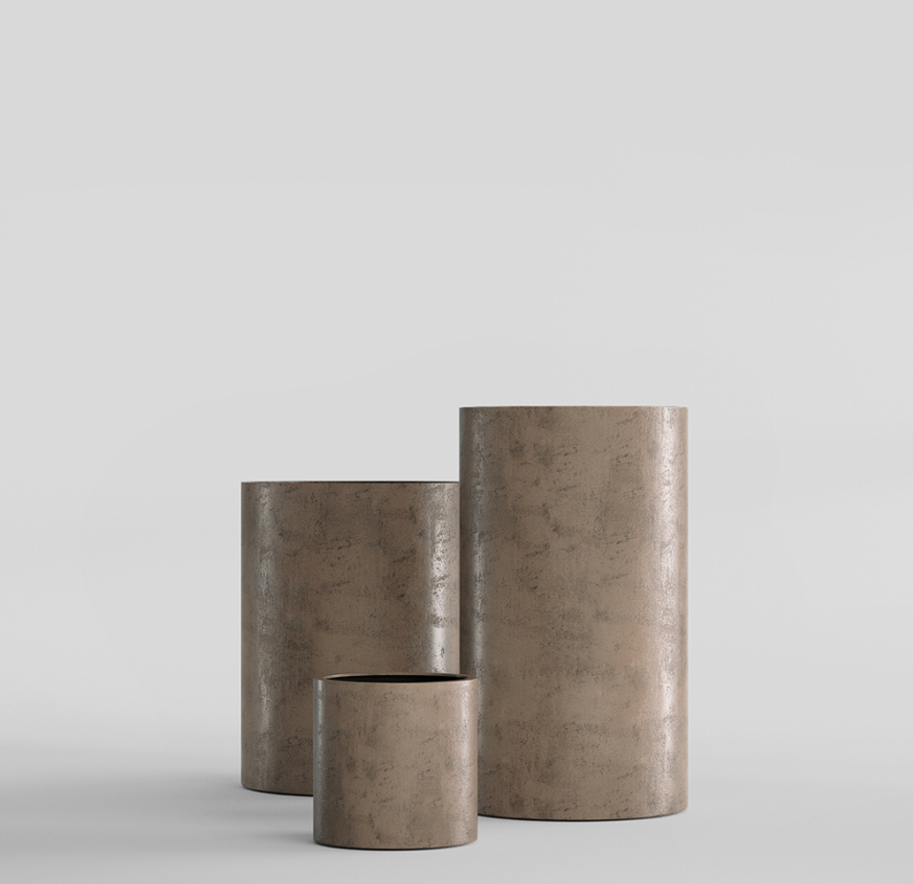 Кашпо, коллекция Concrete (Midnight), форма CYLINDER
