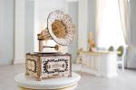 Антикварный граммофон от Eco Wood Art - деревянный конструктор, 3D пазл, сборная механическая модель, для дизайна и интерьера