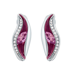 Серьги с Розовыми Сапфирами и Бриллиантами, Эмаль, E0123-80/1
