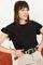 Qadın üçün qolu fırfırlı köynək qara 10051015