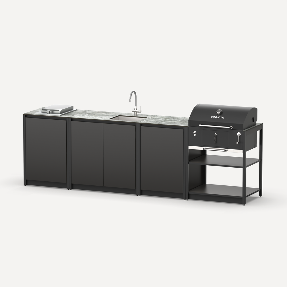 Мангальный комплекс Lounge M-108SBP, 2.9 м, черный/серый каспий