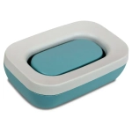 Мыльница открытая Эллиса серо-бирюзовая C843СБИР