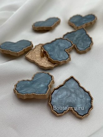 Пуговицы Перламутр голубой Сердце