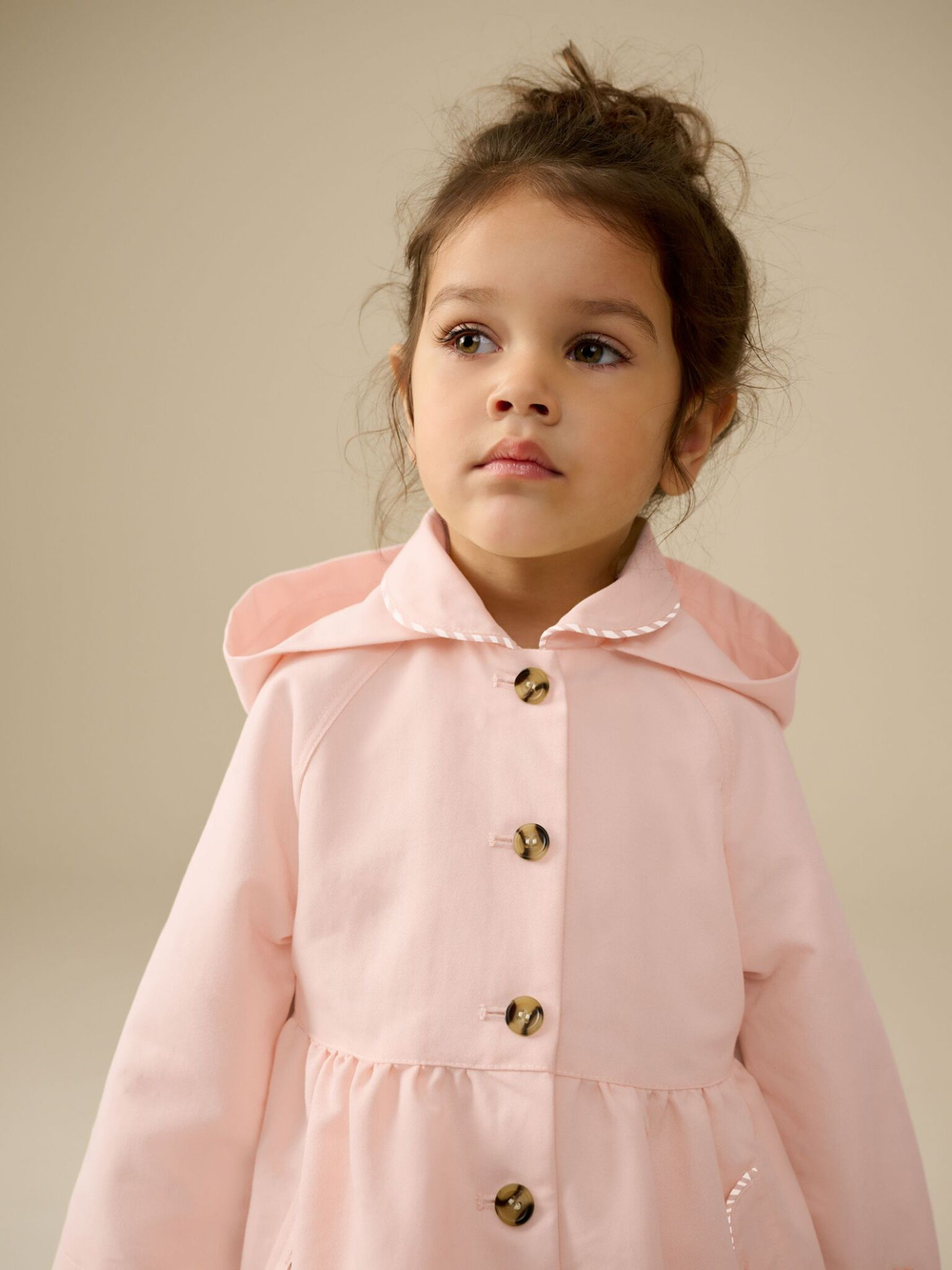 Плащ с капюшоном для девочки Next E25-132, Розовый