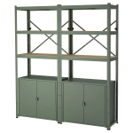 Стеллаж - IKEA BROR, 170х40х190 см, серо-зеленый, БРУР ИКЕА