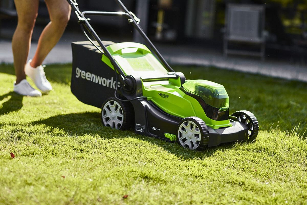 Газонокосилка аккумуляторная 2х24V Greenworks G24X2LM41 41см 50л 18кг без АКБ и ЗУ