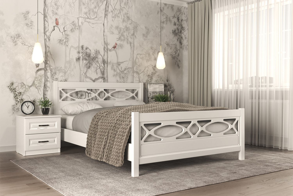 Кровать Лоренса 1,6м (1665*2090*915), цвет "белый" Bravo-мебель