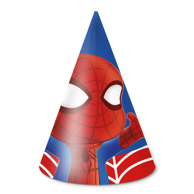 Колпаки праздничные «Человек-паук», 6 шт
