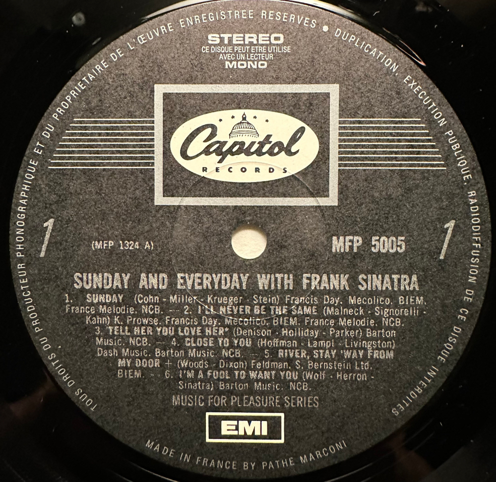 Frank Sinatra - Sunday And Everyday With Frank Sinatra (Франция 1970г.)