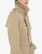 Оригинальный тренч Burberry Kensington средней длины,бежевый — сделано в Англии