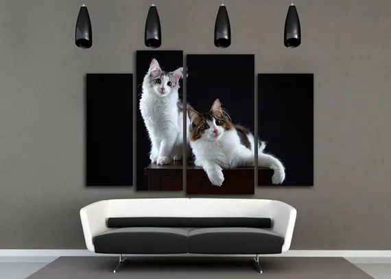 Модульная картина "Две кошки"