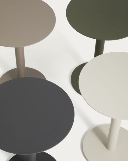 Уличный столик Asinara из зеленого алюминия, диаметр 40 см