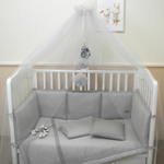 Комплект в кроватку "ЛАПШУЛЯ-ЭКСТРА" Серый (8 предм.,с балдахином) ш4240  (Балу)