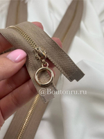 Молния бежевая золото кольцо