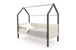 Детская кровать-домик мягкий Бельмарко Svogen графит-белый