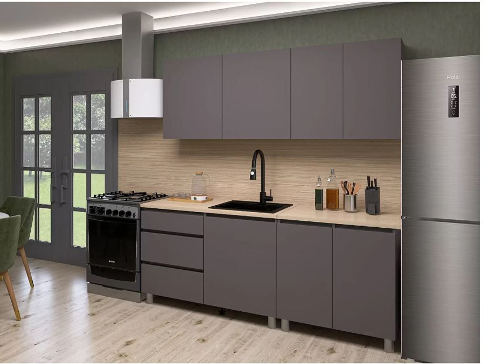 Кухонный гарнитур Den 2,0м Графит серый/Дуб Сонома