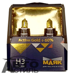 Автолампа H3 12V 55W (PK22s) Маяк  +60% Active Gold 72320AG+60 (к-т)