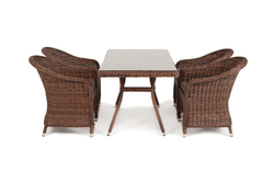 "Латте–140 R" обеденная группа плетеная, цвет коричневый