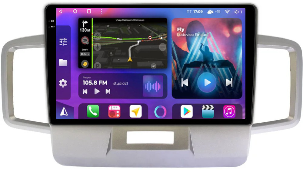 Магнитола для Honda Freed, Freed Spike 2008-2016 (планшет сверху) - FarCar BM10-9518F1 монитор 10.36" QLED на Android 14, TS10, 4+32Гб, CarPlay, 4G SIM-слот