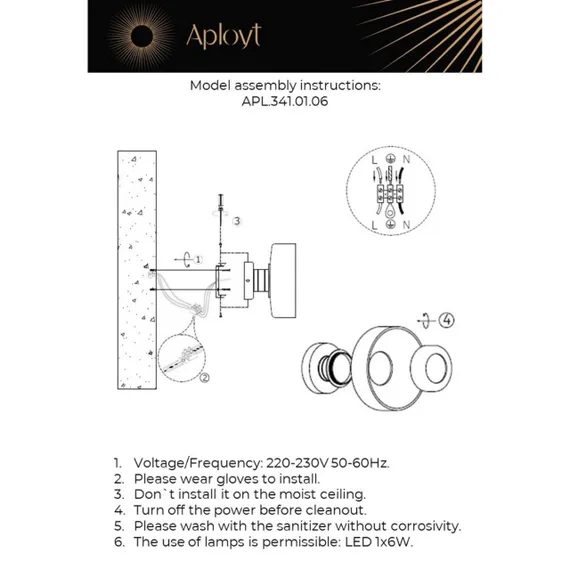 Светильник настенный (Бра) APL.341.01.06