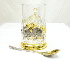 Подстаканник "Охота на кабана"