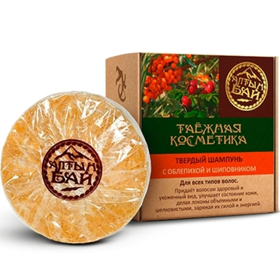 Твердый шампунь С облепихой и шиповником