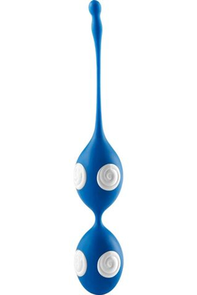 Стильные голубые вагинальные шарики Love Balls (Цвет: голубой)